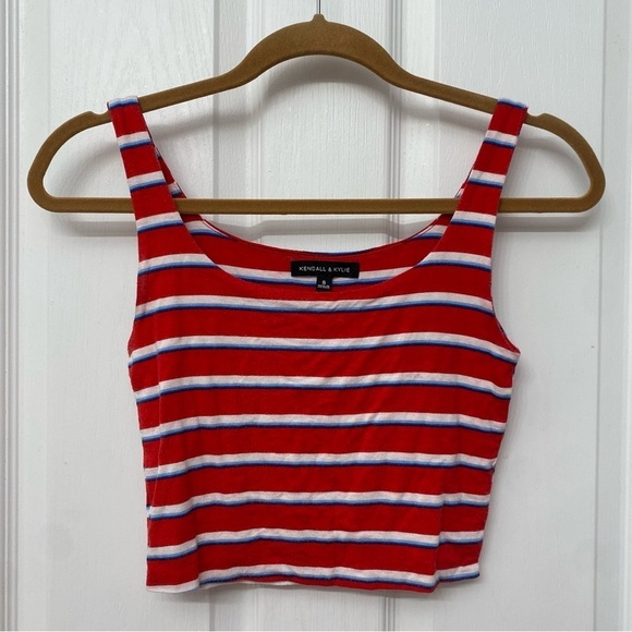Kendall & Kylie Striped Cropped Top Small - Picture 1 of 9